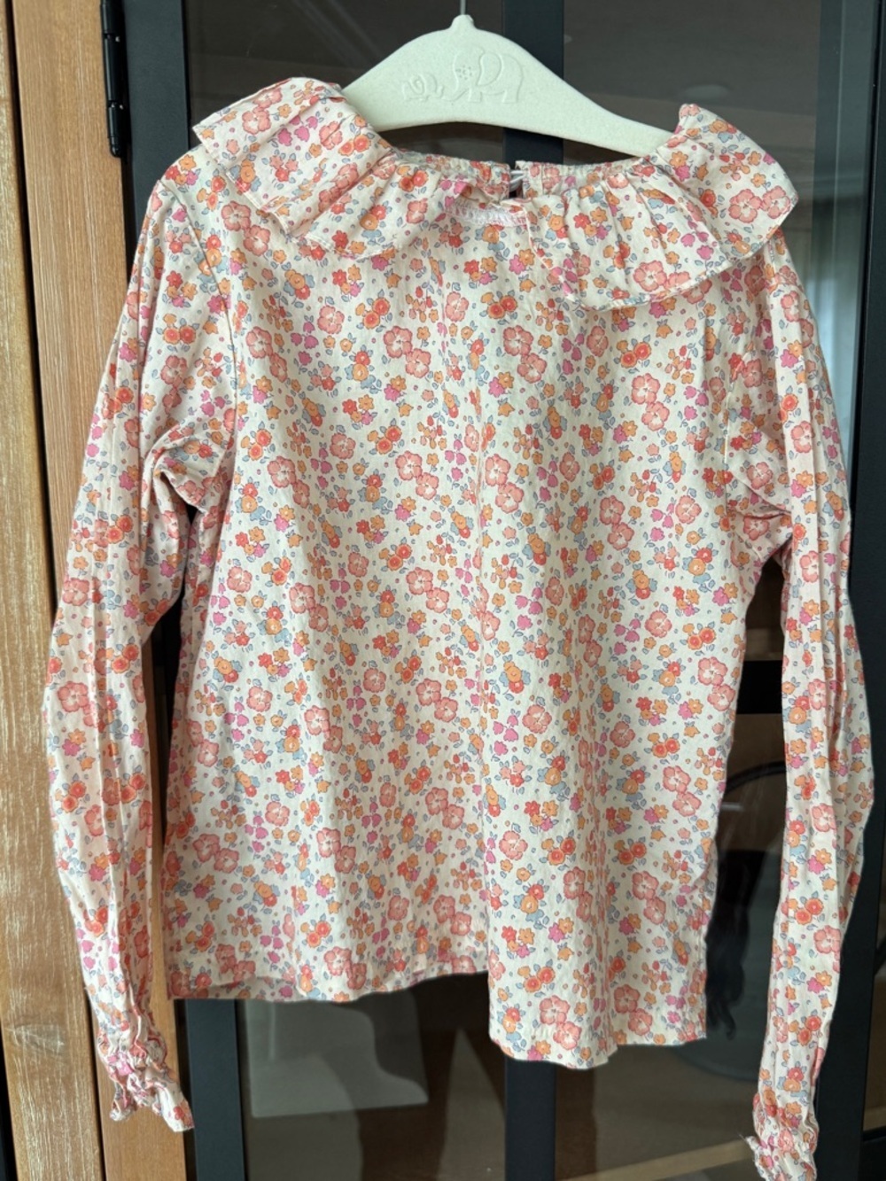 Floral long sleeve blouse ruffle collar top toddler girl mini boden